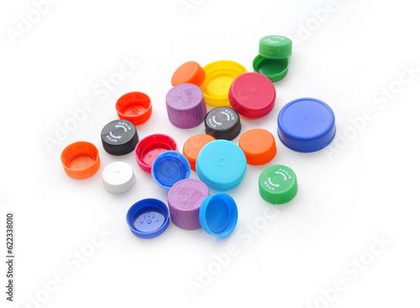 Fototapeta plastic bottle caps, colored caps