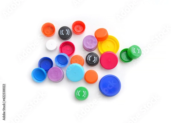 Fototapeta plastic bottle caps, colored caps