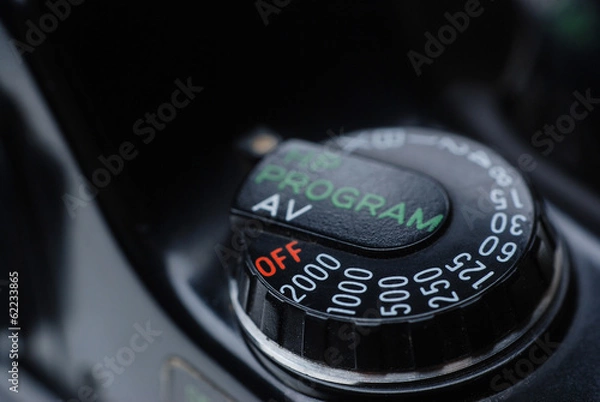Obraz Shutter Speed Dial Button Close Up