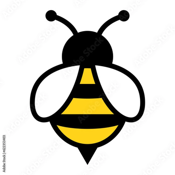Fototapeta Vector bee icon, simple illustration.