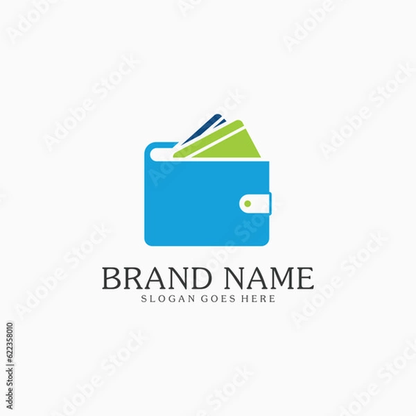Fototapeta Vector Digital Wallet Logo Template