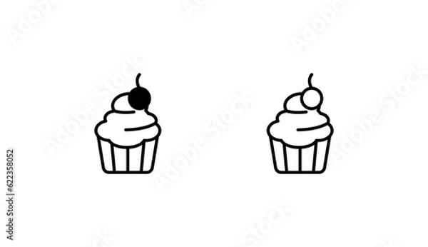 Fototapeta Cup Cake icon design with white background stock illustration