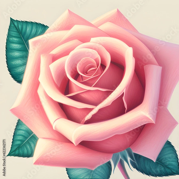 Fototapeta pink rose. generative ai