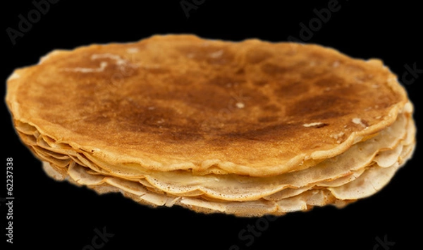 Obraz fried pancakes on a black background