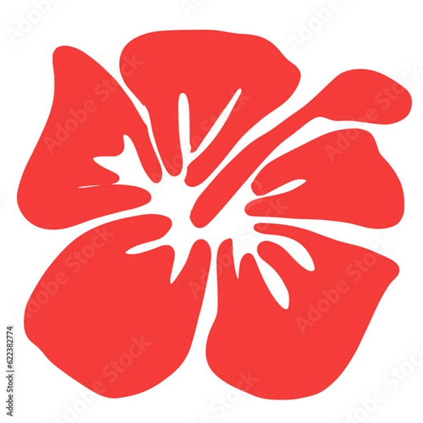 Obraz Hibiscus flower silhouettes red