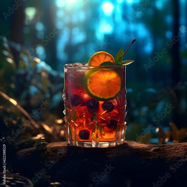 Obraz cocktail with ice and lime