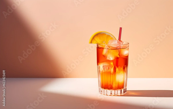 Obraz cocktail with ice and lemon