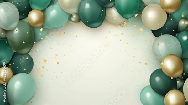 Obraz Green balloons white background template
