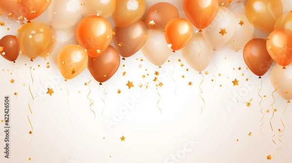 Obraz Orange balloons on white background