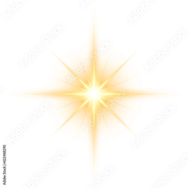 Fototapeta Gold star illustration. Sparkle design element.