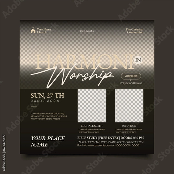 Obraz Church square flyer template