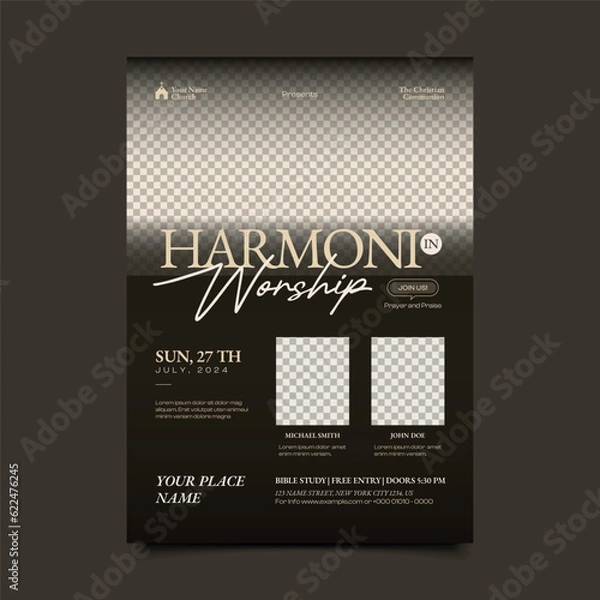 Obraz Church vertical flyer template