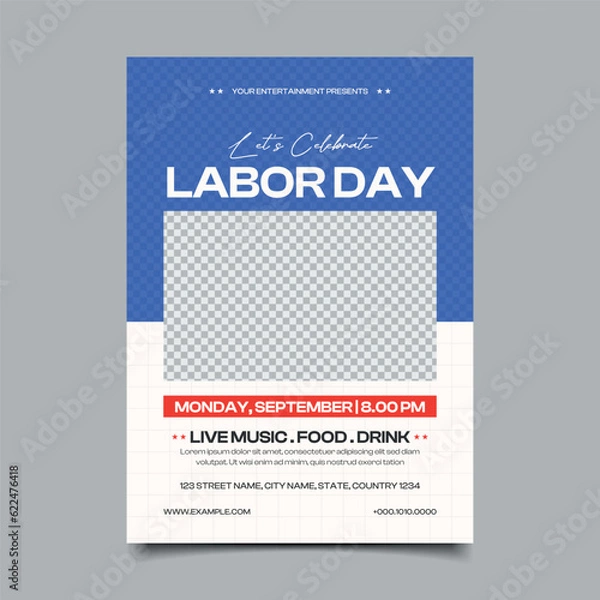Obraz Labor Day vertical flyer template