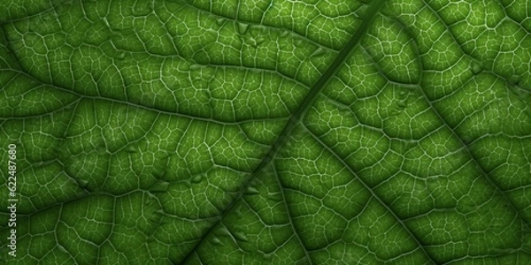 Fototapeta Leaf surface with foliage veins copy space background. AI Generated,