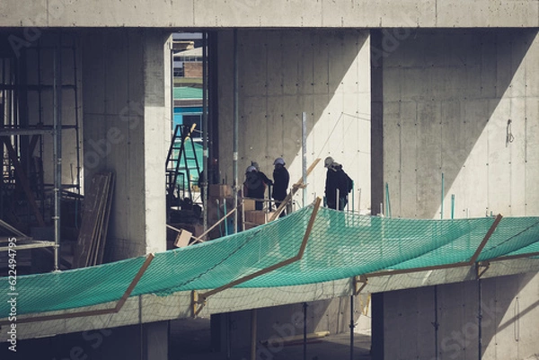 Fototapeta Skilled Workforce for Efficient Construction: Building Excellence