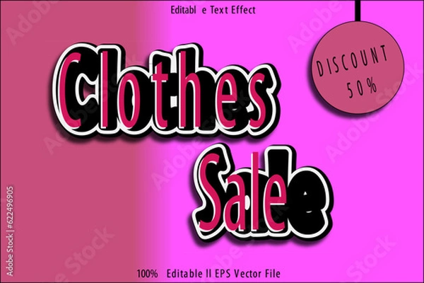 Fototapeta Clothes Sale Editable Text Effect