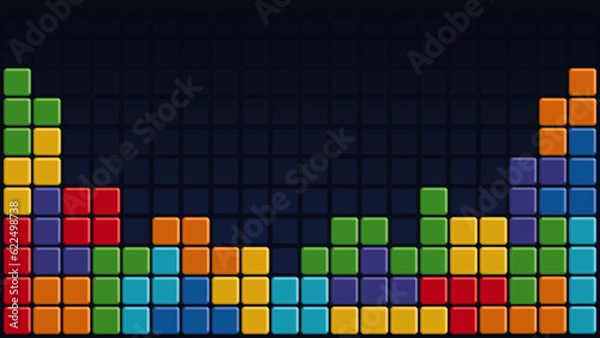 Obraz Tetris Brick Game Background Template 3