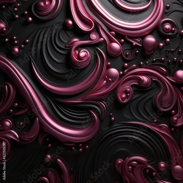 Fototapeta ornate decoration in pink and black Generative Ai