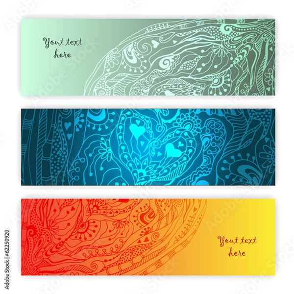 Fototapeta Unique Abstract Ethnic Pattern Card Set