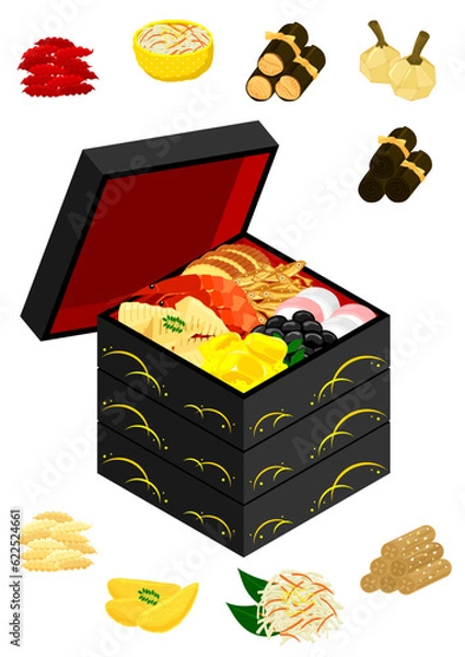 Obraz おせち三段※Affinity Designer作成svgファイル