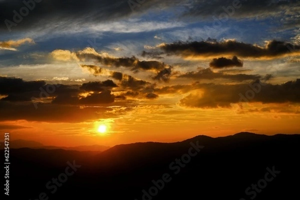 Obraz sunset in the mountains