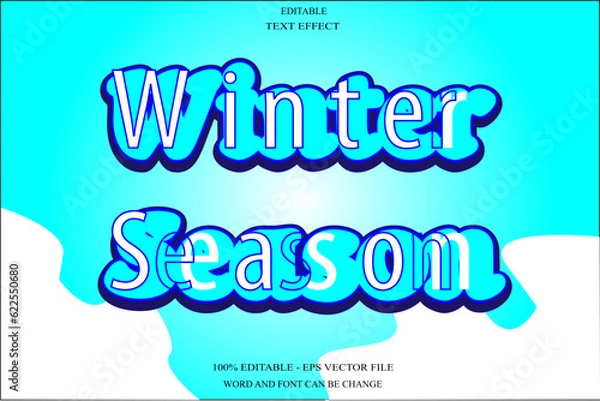 Fototapeta Winter Season Editable Text Effect