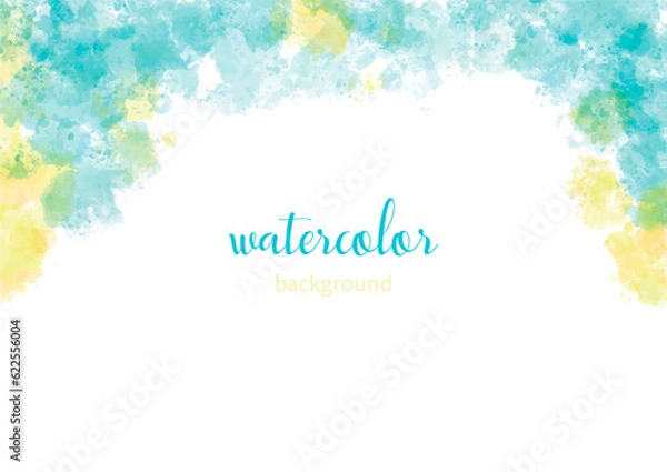 Fototapeta 美しい水彩の背景フレーム