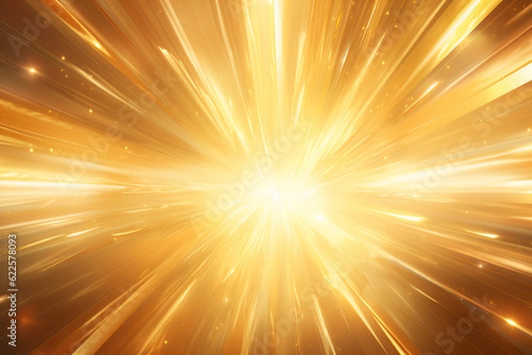 Obraz Golden light explosion background. Generative AI