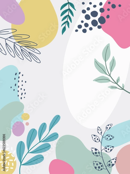 Fototapeta Design banner background with beautiful. background for design. Colorful background with tropical plants.