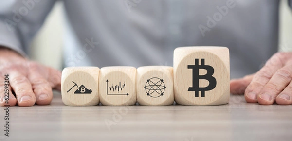 Fototapeta Concept of bitcoin