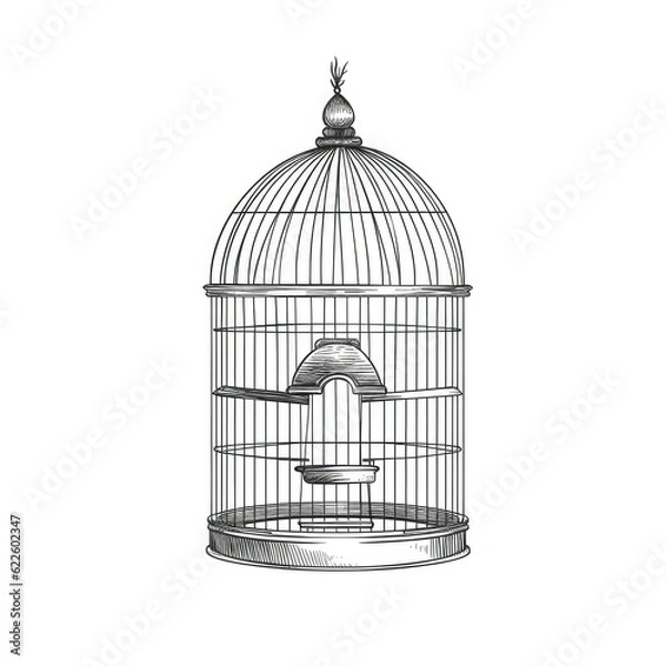 Obraz open birdcage ai generated