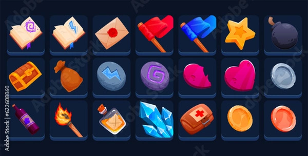 Obraz Hand-drawn vector set of objects for graphic resources.