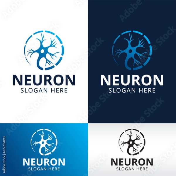 Fototapeta neuron logo design vector template
