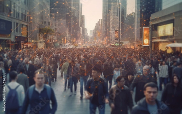 Fototapeta CCTV AI Facial Recognition Camera Zoom in Recognizes Person