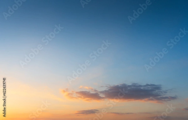 Obraz Beautiful gradient sunset glow with a little bit of cloud