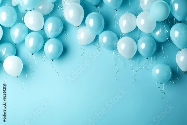 Fototapeta  Flat Lay Decoration Party Pastel Background, Generative AI 