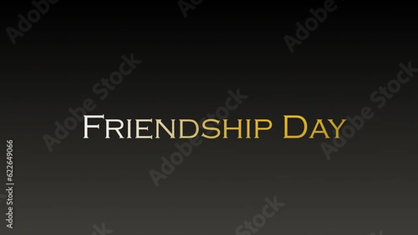 Fototapeta Happy Friendship Day Text Animation in gold color Text on colorful gradient background