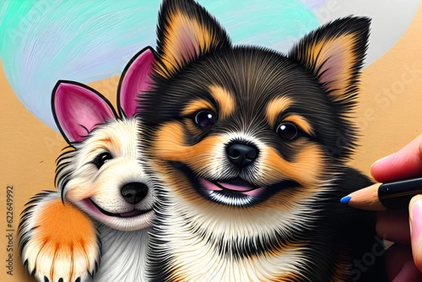 Obraz smiling puppy. Generative AI