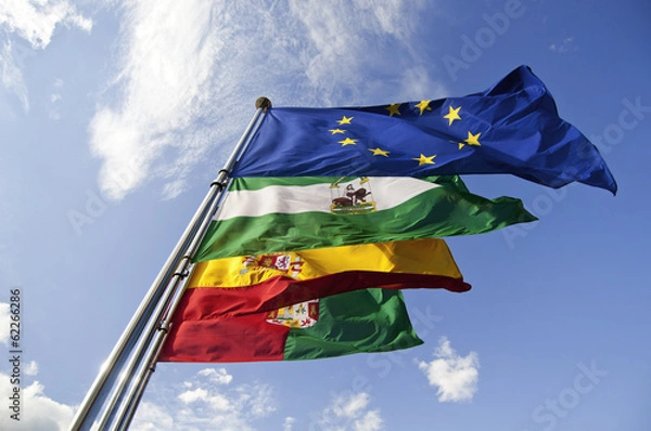 Obraz Iberische Flaggen im Wind