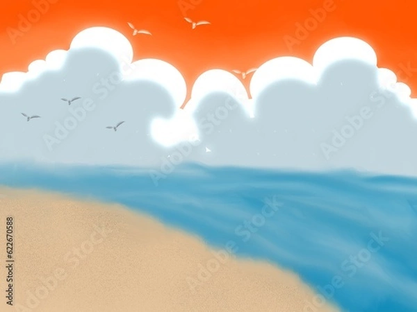 Fototapeta sun and clouds