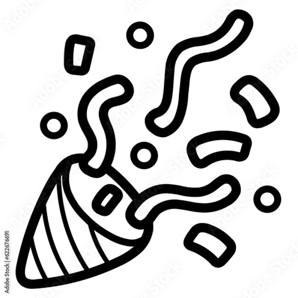 Fototapeta confetti line icon style