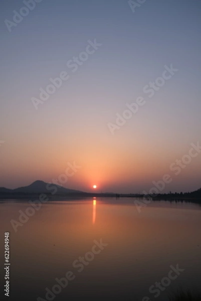 Obraz sunset over the lake