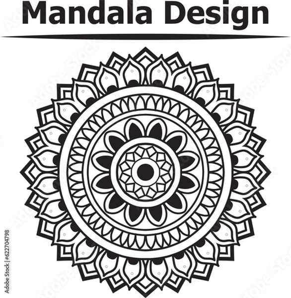 Obraz Beautiful round mandala on white background