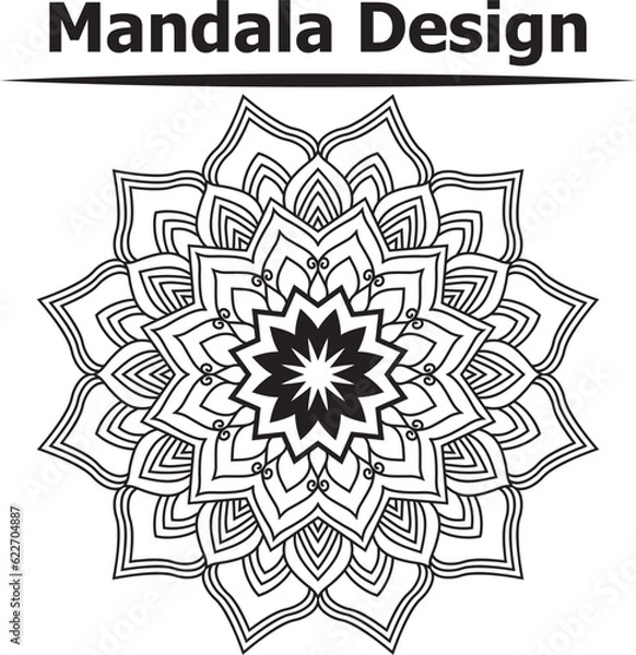 Obraz Beautiful round mandala on white background