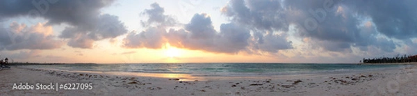 Obraz Panoramic of Caribbean Beach at Sunrise