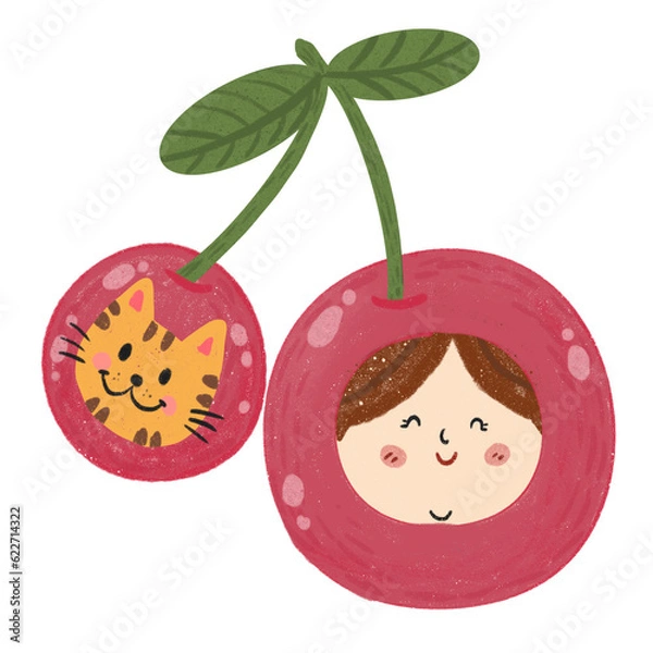 Fototapeta child with cherry