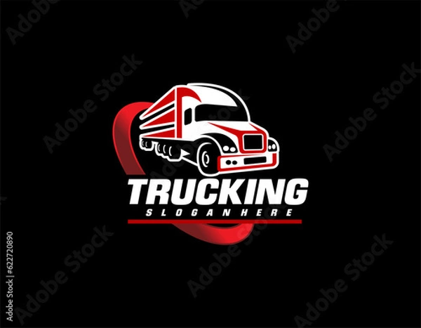 Obraz Truck silhouette abstract logo template vector