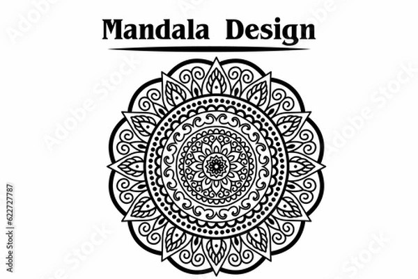 Obraz Vector Gold Beautiful Mandala.Abstract Crystal snowflake