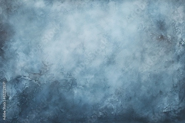Fototapeta Blue frozen ice texture background wallpaper. AI generative art.