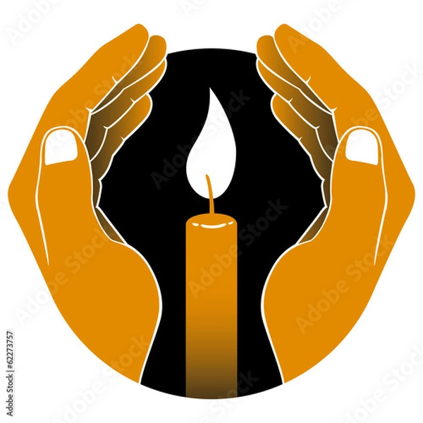 Obraz candle hands